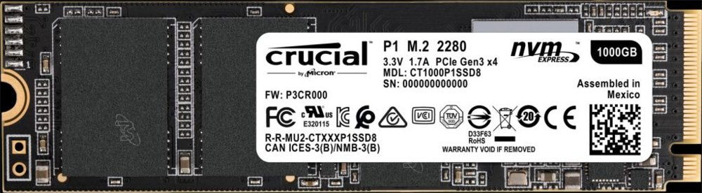 Crucial P1 | 1TB M.2 NVMe SSD | PCIe 3.0 - Matmuis - Matmuis